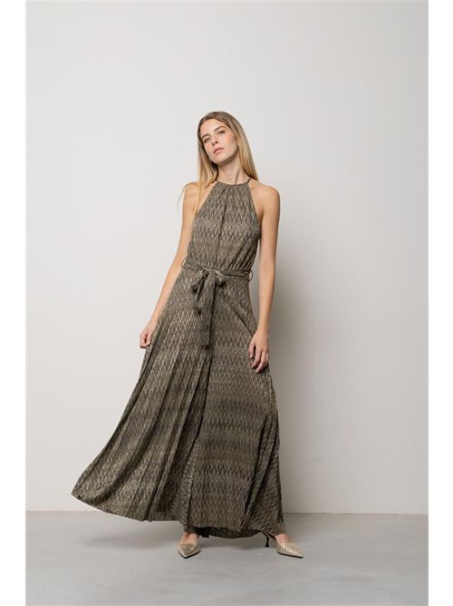 Tuta lunga plisse' in jersey fantasia lurex KAOS | SPJMA015/5022